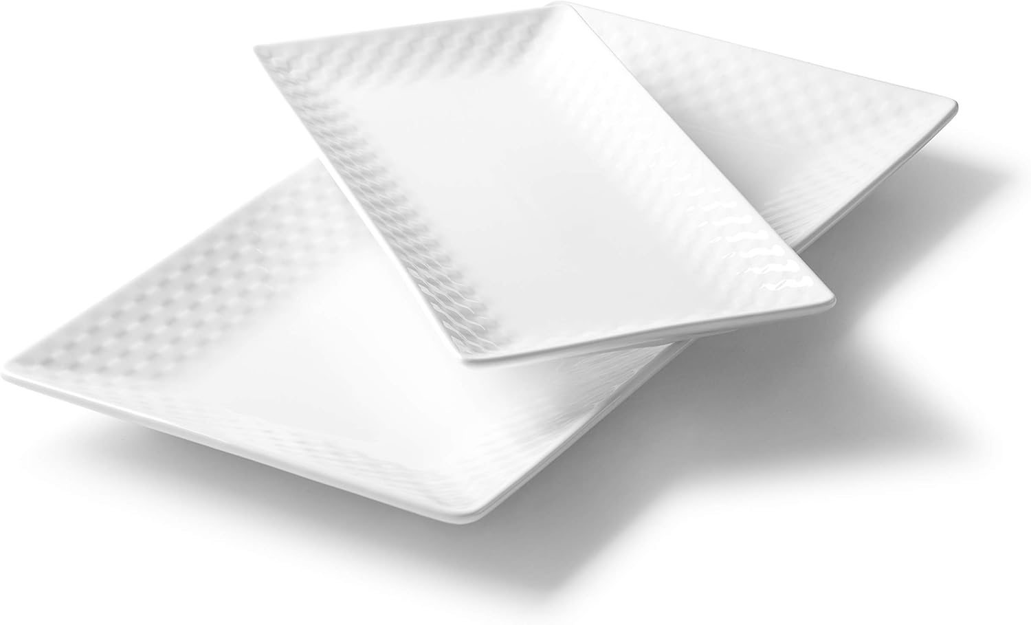 Roscher White Porcelain Serving Platter Set W Basketweave Pattern