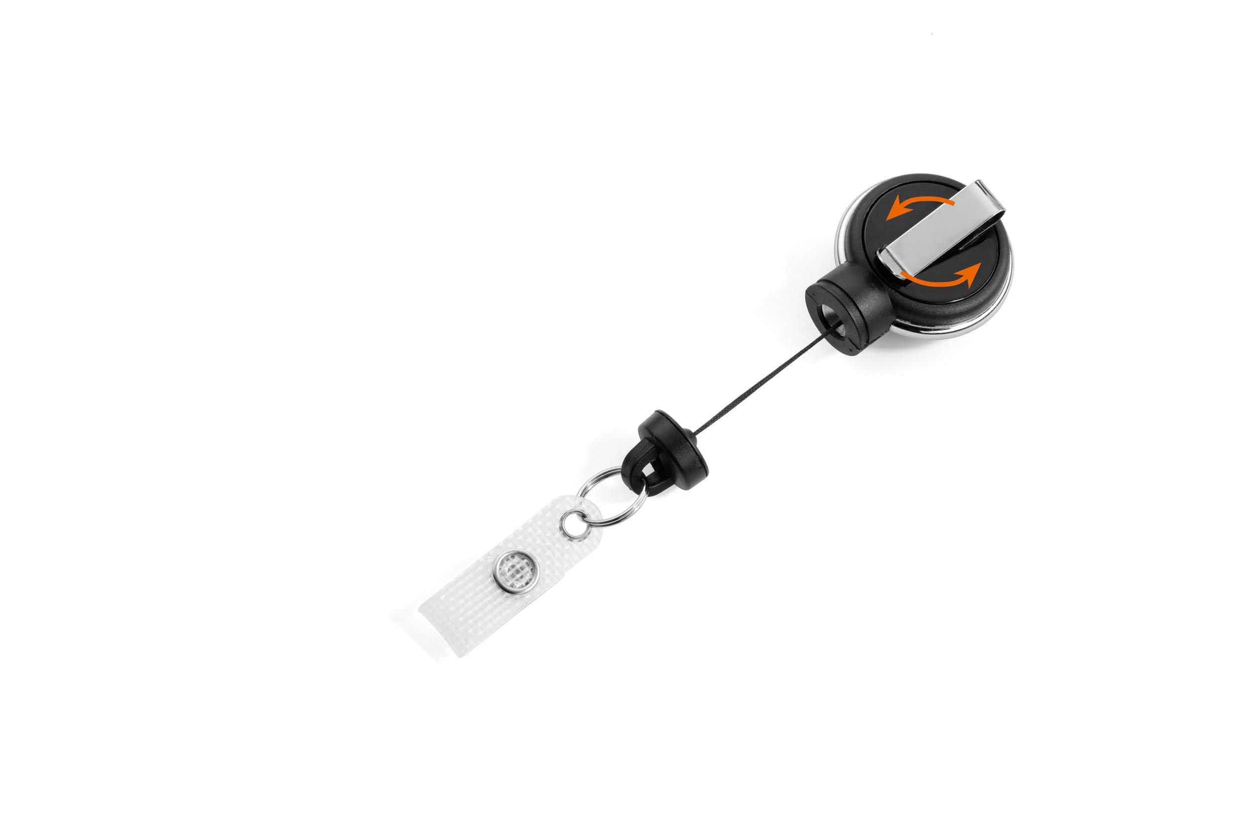Durable Card Holder with Extra Strong Badge Reel - 360 Degree Rotatable Clip - For Heavy Card Holders or Keys - Upto 300g - Pack of 1 - Black