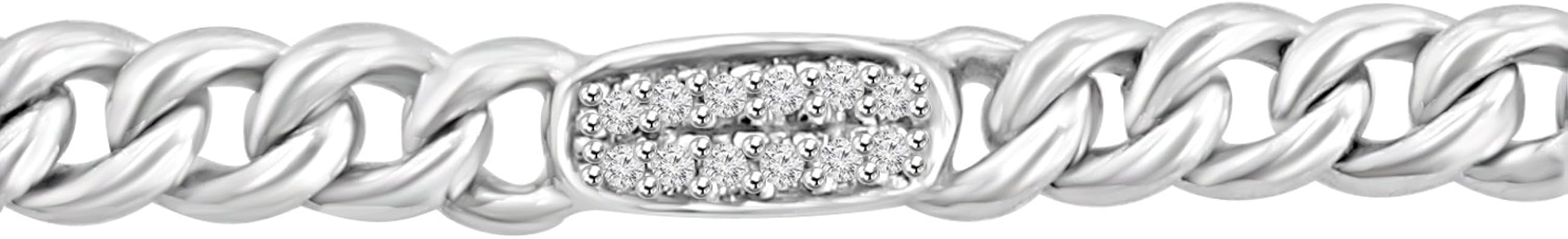 Madina Jewelry 0.36 ct Ladies Cuban Link Round Cut Diamond MDTB3030