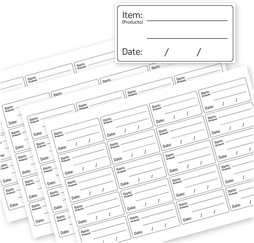 500 Pack Item/Date Expiration Date containers Food Storage Box Freezer Refrigerator Dissolvable Labels Stickers to Write on 2x1
