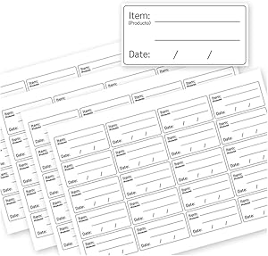 500 Pack Item/Date Expiration Date containers Food Storage Box Freezer Refrigerator Dissolvable Labels Stickers to Write on 2x1