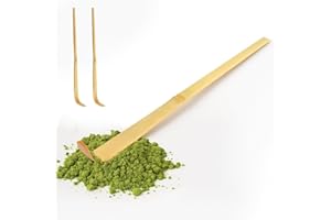 LUSTRIB 2PCS Bamboo Matcha Scoop, Chinese Tea Ceremony Utensil for Green Tea, Tea Whisk Scooping for Coffee, Spices, Tea Scoops/Matcha Spoon/Bamboo Scoop/Tea Accessories, Tea Leaf Sticks