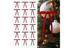 Velvet Christmas Bows, 24 Pack – Assorted Colors (Random One Color per Pack), Pre-Tied, Twist-Wire Back for Trees, Wreaths & 