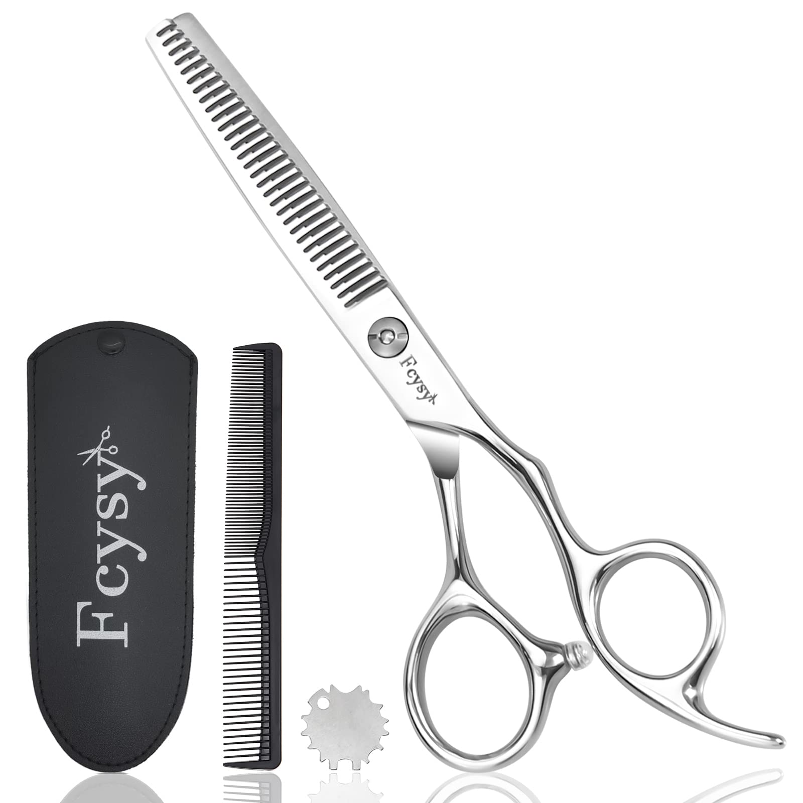 FCYSY Professional 6” Barber Thinning Scissors, Texturising and Blending Scissors for Hairdressers