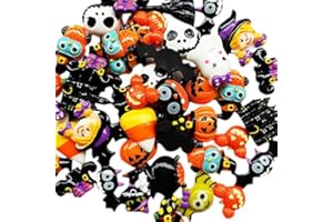 Chenkou Craft Random 20pcs Mix Lots Resin Flatback Flat Back Halloween Craft Embellishment Wizard Pumpkin Lantern Ghost Spider Skull Castle+Clear Box (20)