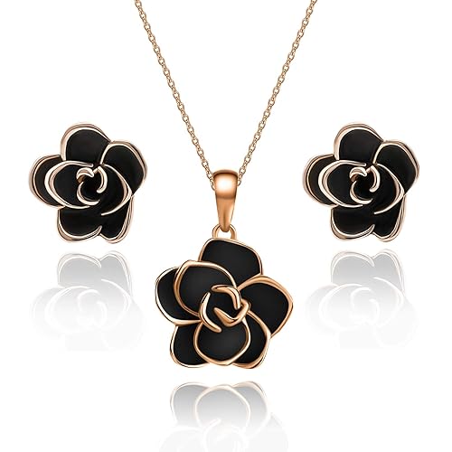 Flower Black Necklace