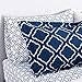 Bedsure Queen Comforter Set 7 Pieces - Navy Blue Quatrefoil Comforters Queen Size, Lightweight Bedding Sets for All Season, Bed in a Bag with Comforters, Sheets, Pillowcases & Shams