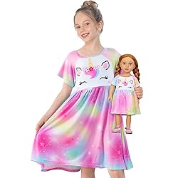 Play Tailor Doll and Girl Matching Nightgown