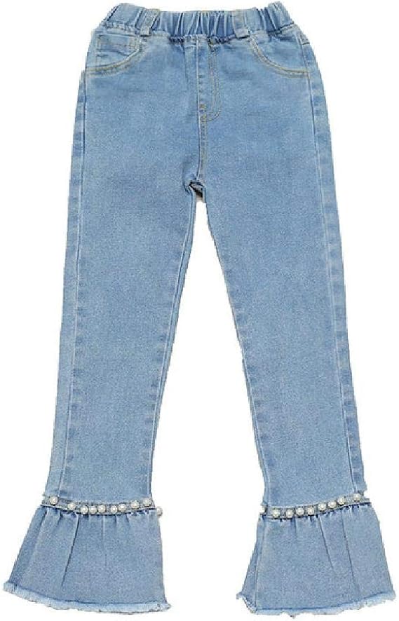 Mädchen Jeans Baggy Fit – Weich, Dehnbar, Mit Elastischem Bund, Lässige Freizeithose Für Kinder