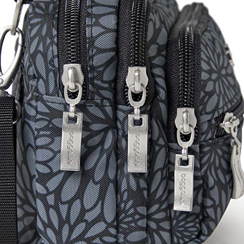 Baggallini womens Triple Zip Bagg Convertible Cross Body, Pewter Floral, One Size US Pricepulse