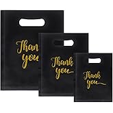 Klmnop 300 Pack Thank You Bags for Business Small, 3 Sizes Plastic Retail Shopping Bag with Handles, Reusable Thank You Bags Bulk for Small Business Retail Stores Boutique, Merchandise Clothes, Gift