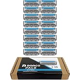 Dorco Pace 4 Pro Razor Blade Refills for Men - 4 Blade Cartridge Razor with Vitamin E &amp; Aloe Strip, Pivoting Head, Precision Trimmer, 16 Count Value Pack (Cartridges Only, No Handle)