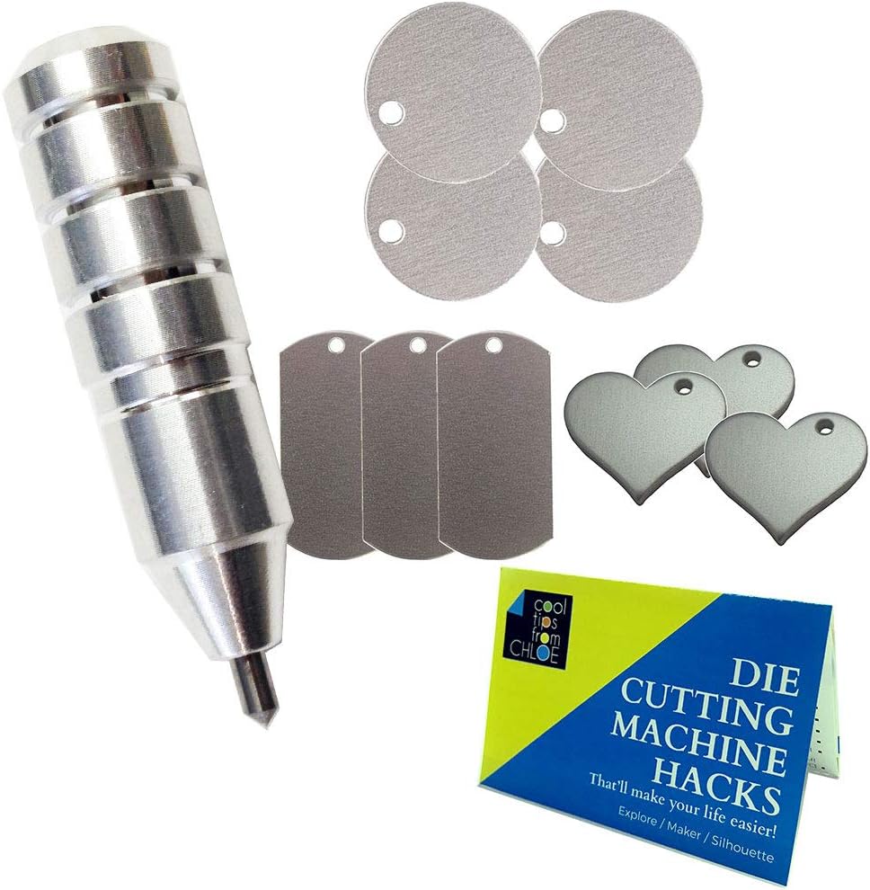 The Etching/Engraving Tool for The Silhouette by Chomas Creations, Stamping Blanks: Round, Heart, and Dog Tags and Die Cutting Machine Hack Guide