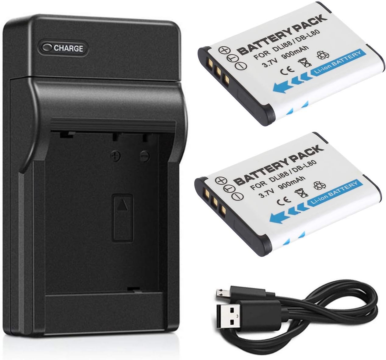 and Charger for Sanyo Xacti VPCGH1 VPCGH2 VPCGH4 Camcorder 2Pack