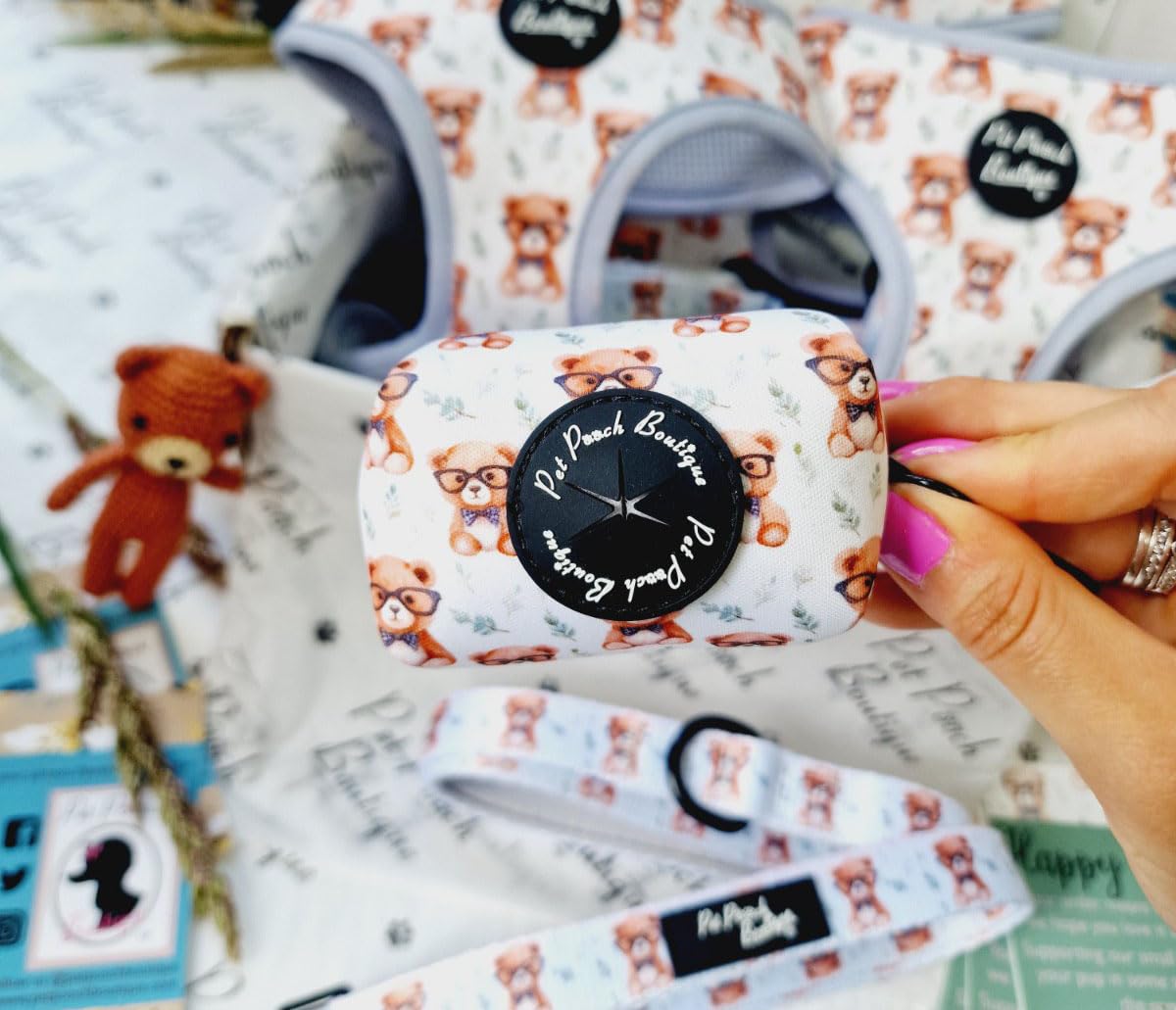 Pet Pooch Boutique RUSTY BEAR POO BAG HOLDER