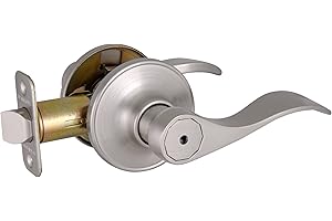 Design House 700492 Springdale Privacy Bed and Bath Door Lever Satin Nickel