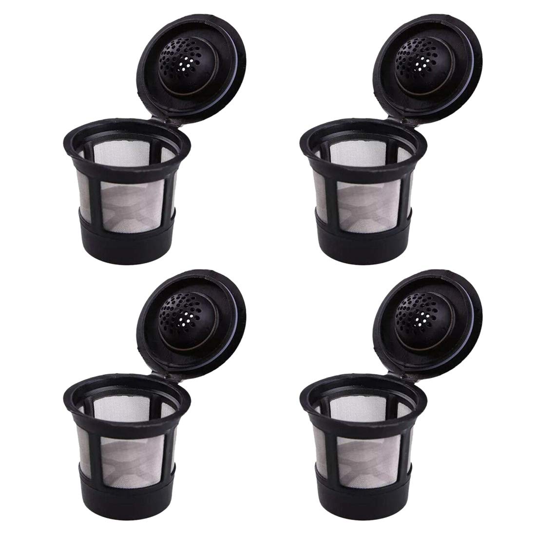 4-Pack Coffee Filters Coffee Maker Filter Basket Reusable Bar Coffee Filter Eco Friendly Enerhu Fit Keurig Home Single Cup Brewing Systems