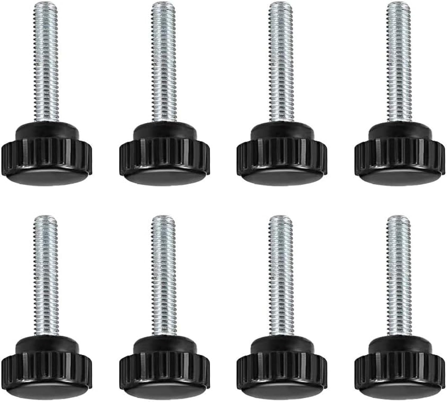 Boxonly Knurled Thumb Screw for Saw Drill Press Lathe and Routing Jigs Packaging Machinery Printing Equipment Clamping Knobs Grip Threaded Hand Bolt Knobs M6 x 25mm 8pcs — image 1
