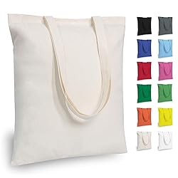 TOPDesign 12-Pack Economical 16"x15" Cotton Tote