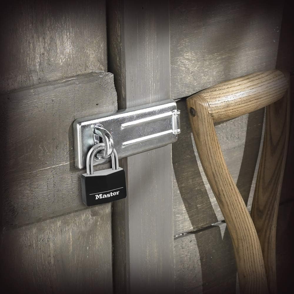 Master Lock 141D Covered Aluminum Keyed Padlock, 1 Pack, Black - Master Lock Solid Body Aluminum Padlock - 
