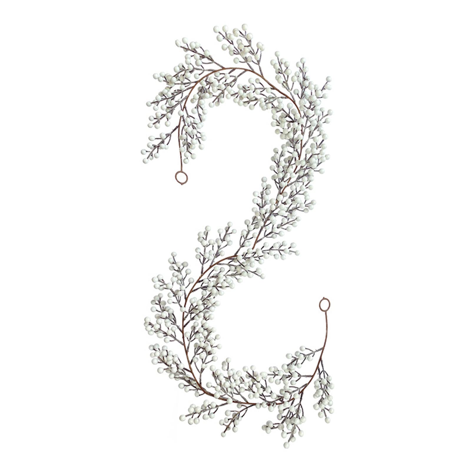 IUIBMI 5.9ft Berry Christmas Garland Artificial White Berry Garlands with Pine Cone and Holly Leaves Christmas Tree Berry Wreath for Indoor Fireplace Winter Holiday Xmas Home Decor(#1)