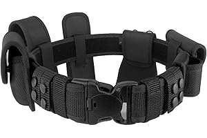 ZGJINLONG police Utility Duty Belt Rig police Molded Pouches Kit Tactical Security Guard Belt Modular Law Enforcement Military Equipment Belt 4 pack Belt Keeper