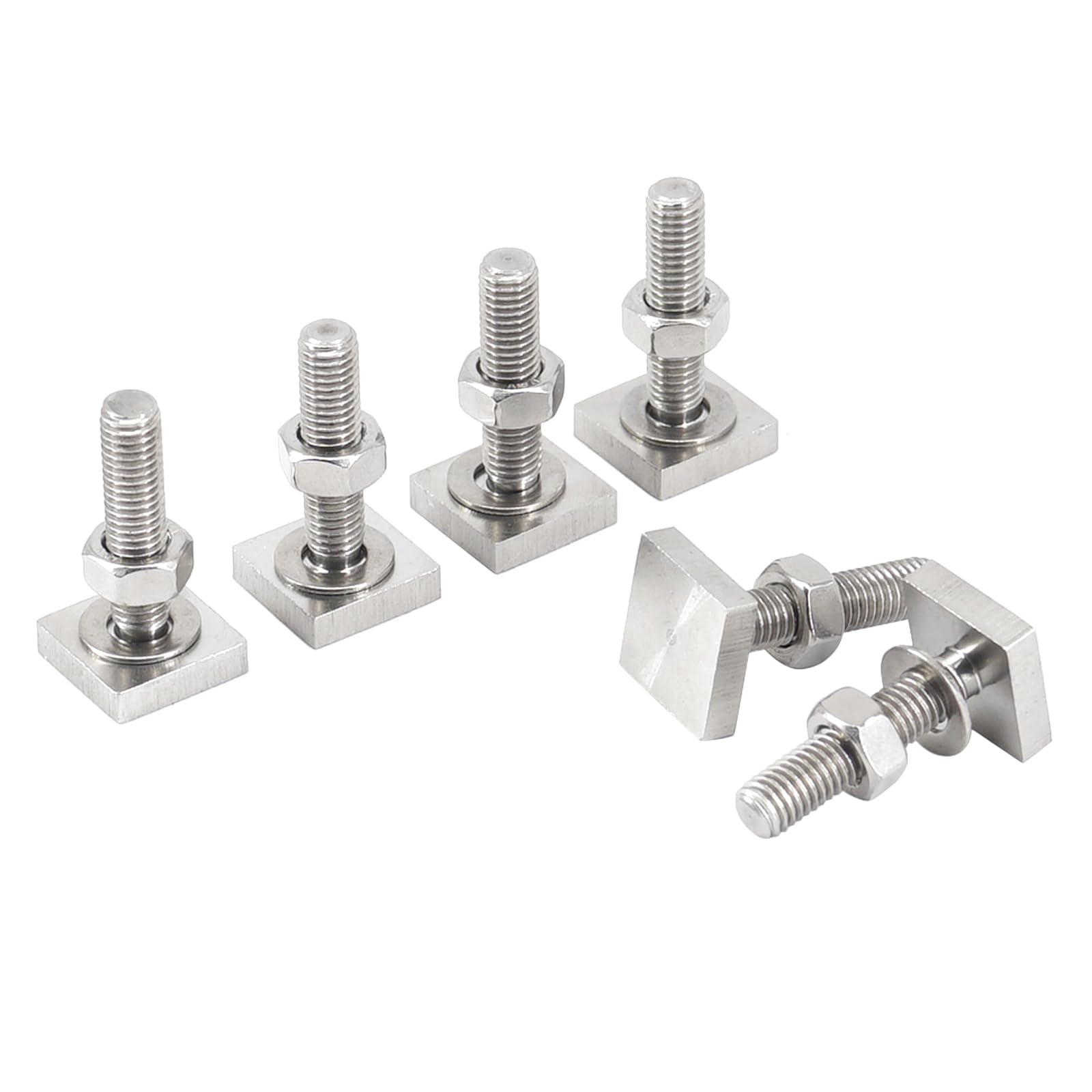 6pcs T-Slot Bolts for Roof Rack Cross Bars, Platforms with M8 Stainless Steel T-Track Bolt Adapter for Securing Bike/Ski/Kayak Racks, Solar Panels/Awnings