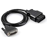 XTPTFABS 16Pin OBD2 Cable,to 15-Pin Male Adapter Cables,4FT/1.2M,Plug&amp;Play | Fit for Cen Tech Code Reader Scanner Model 60693 60694 60794 62119 62120,15 pin into scanner,Resolve unstable data connection