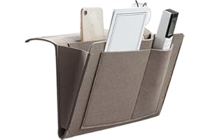 Bedside Caddy Organizer Felt Sofa Storage Holder with 5 Pockets Under Mattress Bag for Books Magazines Tablets Remotes