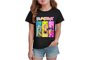 Shirt for Girls Cute Kpop Demon Cartoon Graphic Funny Anime T Shirts Pink Tops Kids Short Sleeve Trendy Crew Neck Tees