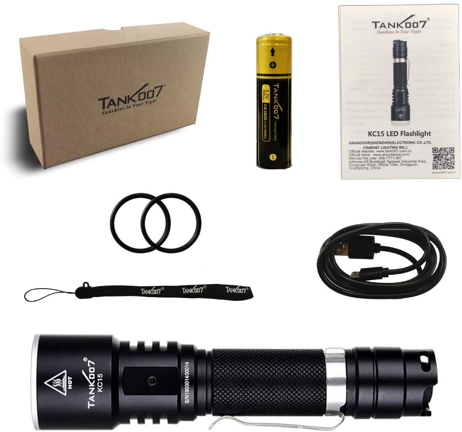 Rechargeable Handheld Flashlight Brightest LED Flashlight, Tactical High Lumen With Battery included, 5 Modes, WalkLight for Household, DogWalking, Emergency, Camping, Multi-use, IPX7 Waterproof(1000Lumen) - - 