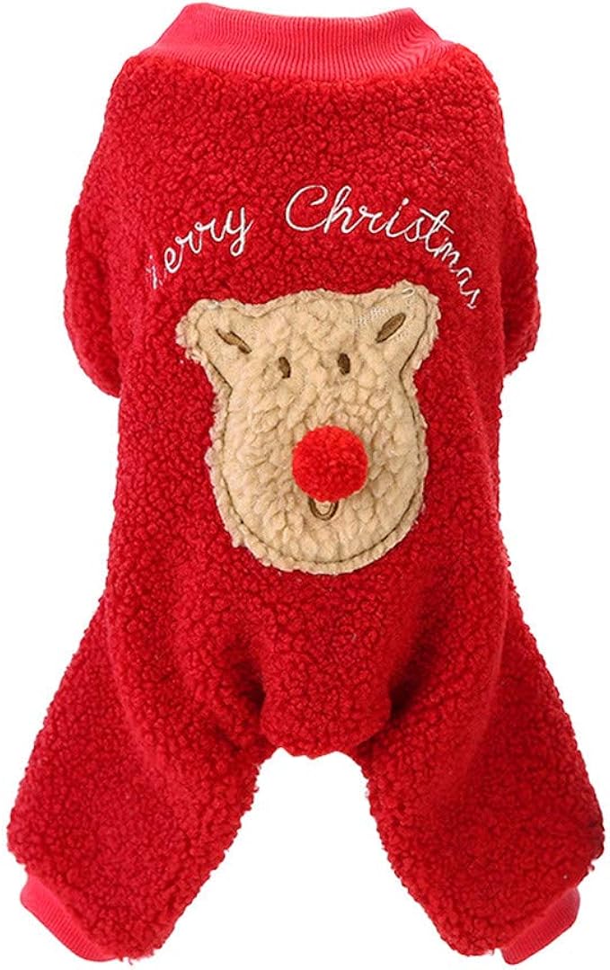 Weihnachtskostüm Pullover für kleine Hunde Kleidung für Katzen Fleece