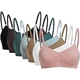 BEAUDRM Women's 7 Pack Wireless Bralettes Seamless Adjustable Strap Bras