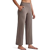 G4Free BareFeel Ankle Length Wide Leg Yoga Pants for Women Soft High Stretch Casual Pants with Pockets 25"/27"/29"