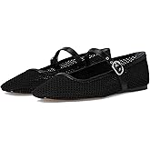 Dolce Vita Women's Rodni Mesh Ballet Flat, Black Woven, 6
