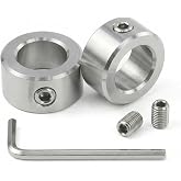 RPS-IND 2PACK 304 Stainless Steel Shaft Collars 20mm Bore with Screws for 3D Printer