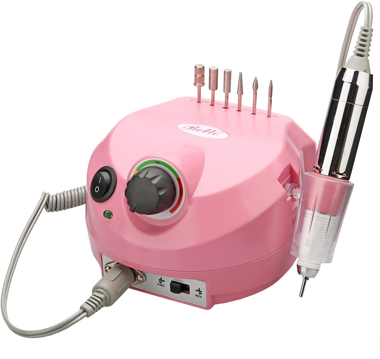Belle 30,000RPM Nail Drill Machine Electric Nail File Manicure Pedicure Drill for Acrylic Nails,Pink UK Plug