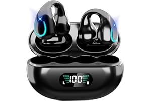 NUPLEA Open Ear Headphones Clip On Mini Earbuds Bluetooth 5.3 Wireless Earbuds 48 Hours Playtime IPX7 Waterproof Sports Bone Conduction Headphones Bluetooth for Workout Driving Walking with iPhone Android