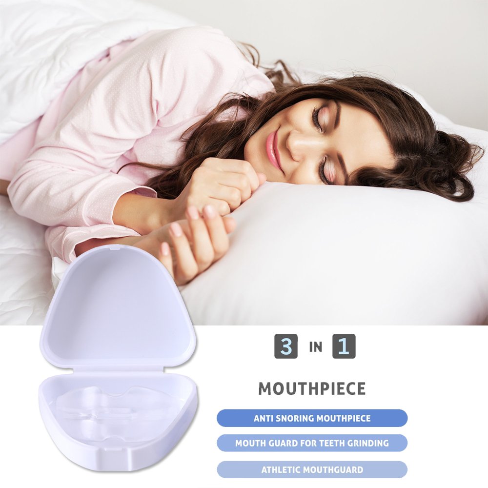 Snore Stopper Mouthpiece Anti Snoring Solutions Devices Mouth Guards Teeth Grinding Bruxism Sleep Aid Night Soft Silicone BPA Free