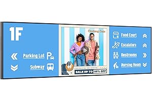 CANLARRIZ 29inch Ultra-Wide Digital Signage Display, 700nits Slim 25.8mm, 6.8mm Frameless Commercial Advertising Screen Digital Menu Board for Restaurants, Retail, USB/HDMI/WiFi, Android OS Free Cloud CMS