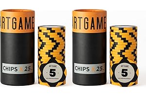 ARTGAME 14 Grams Clay Poker Chips, Minimalism Chip Easy to Recognize Numbered Chips and Color Blank Chips-Pack of 50 Chips…
