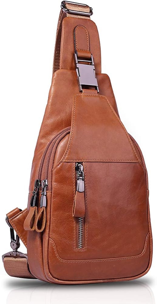 MANNUOSI Mens Leather Bag Handbag Shoulder Bag Cross Body Shoulder