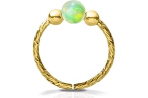 Cartilage Hoop Earring - 20G 14k Gold Filled helix piercing earring - Green opal cartilage hoop jewelry, gold cartilage earri