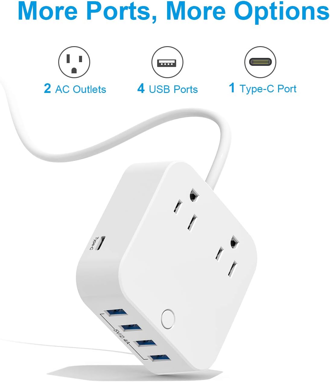 Bototek Portable Travel Power Strip With 2 Outlets And 5 Smart Usb Ports Charging Station Home Office Hotel Desk Nightstand Travel Charger Station For Smart Phones Tablets Cisne Com Pe