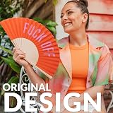 Fisura Original Handheld Folding Fan with Hanger Red Wood Fan view 2