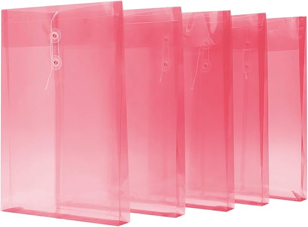 Amazon クリアーホルダー クリアファイルケース 10枚セット 透明 ドキュメントファイル フォルダー 書類入れケース 縦型 マチ付き 封筒 防水 軽量 Pp保存袋 資料収納 レーターケース ハトメ紐付き 文房具 オフィス 事務用品 レッド マチ付き封筒 文房具 オフィス用品