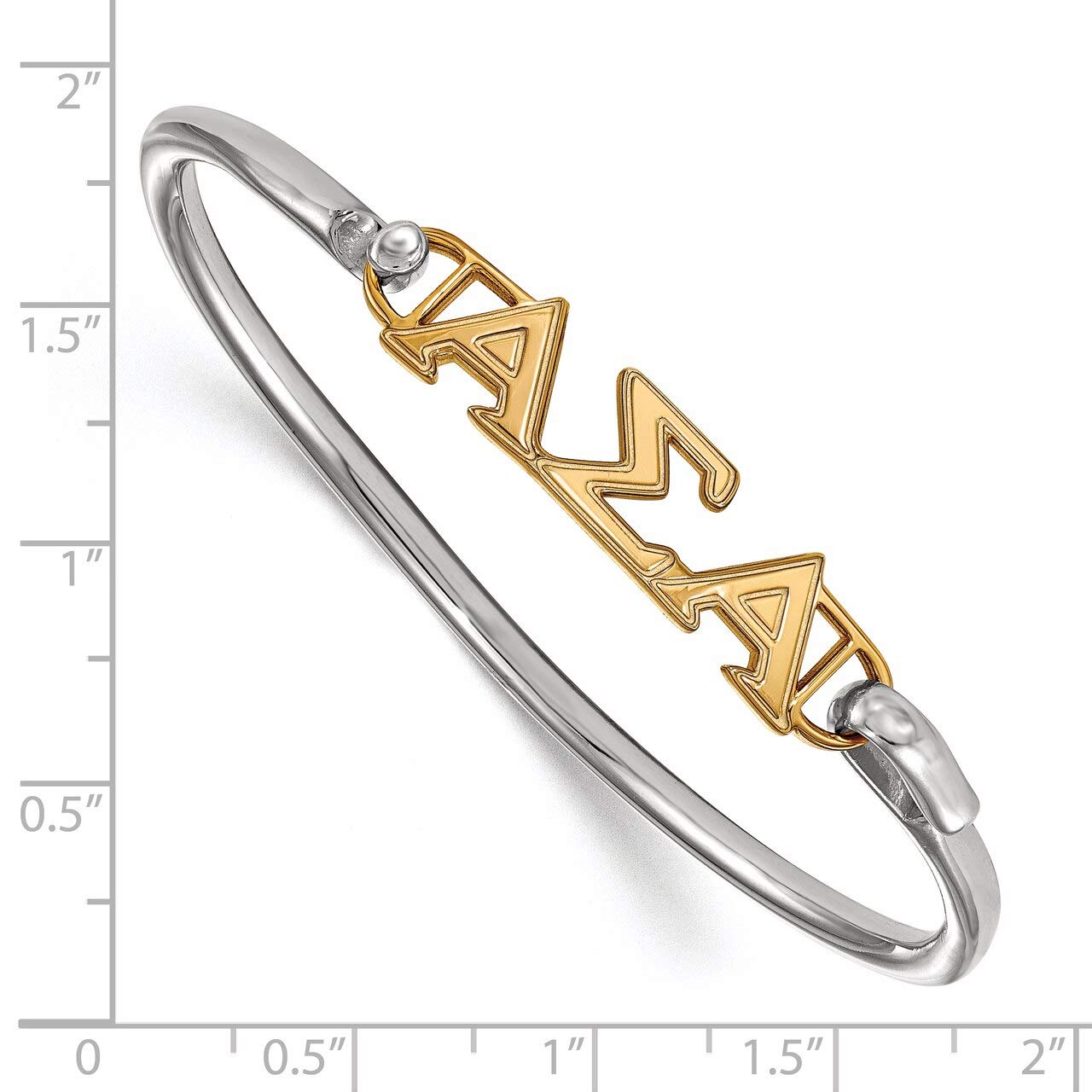 Santaautopecas Com Br Women Clothing Shoes Jewelry Lex Lu Logoart Gold Plated Sterling Silver Alpha Sigma Alpha Small Hook And Clasp Bangle Lal