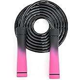 Coniflor Weighted Jump Rope, 1LB Tangle-Free Ball Bearing Rapid Speed Skipping Rope for Men Women, Adjustable 9mm Cotton & PVC Rope with Alum Handle for Boxing MMA Weight-Loss Athletic Workout Fitness