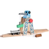 SainSmart Jr. Wooden Train Set Accessories, Magnetic Rotary Crane Set, Compatible with Brio, Thomas, Melissa and Doug