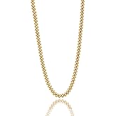 Monily Stainless Steel Mens Cuban Link Chain Silver 18K Gold Chain for Men Hip Hop Mens Jewelry